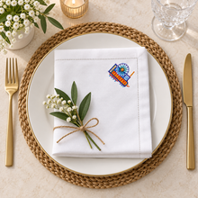 Load image into Gallery viewer, White Table Napkin with Sorbetes Embroidery