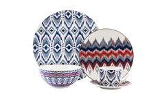 Load image into Gallery viewer, Ikat Dinner and Salad Plates with  Bowls  Set of 4
