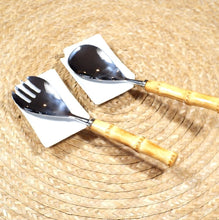 Load image into Gallery viewer, Bamboo Salad Server Set  ( Spoon and Fork  )
