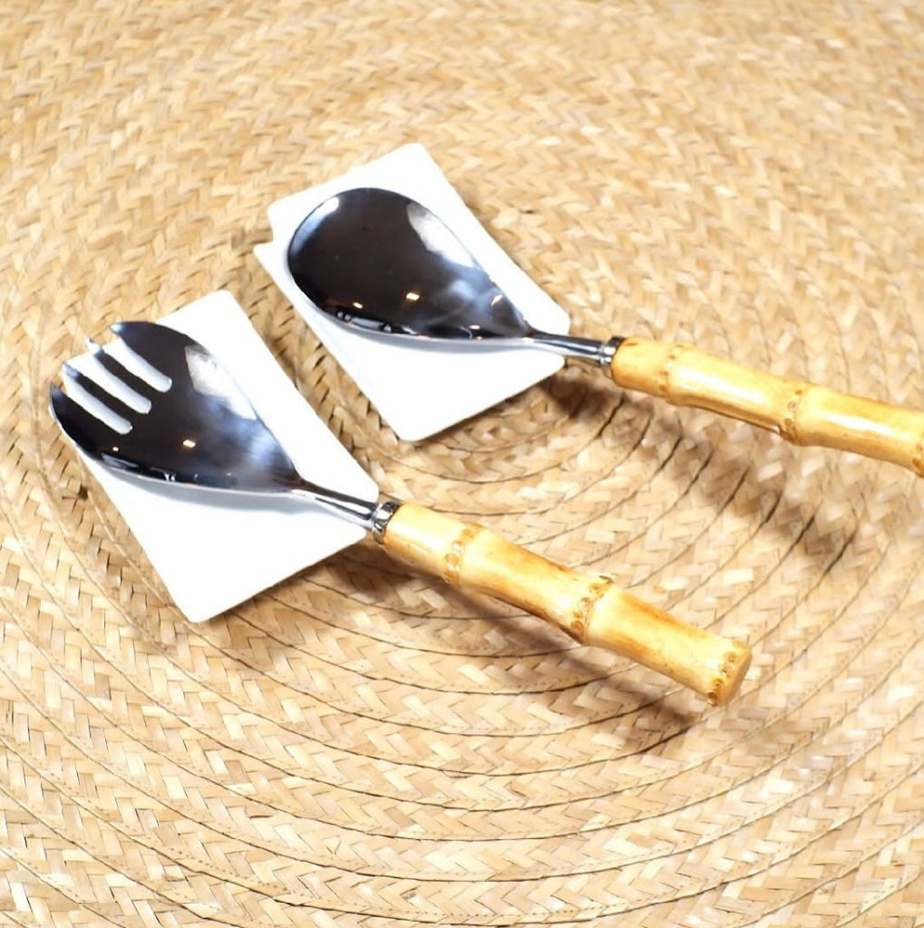 Bamboo Salad Server Set  ( Spoon and Fork  )